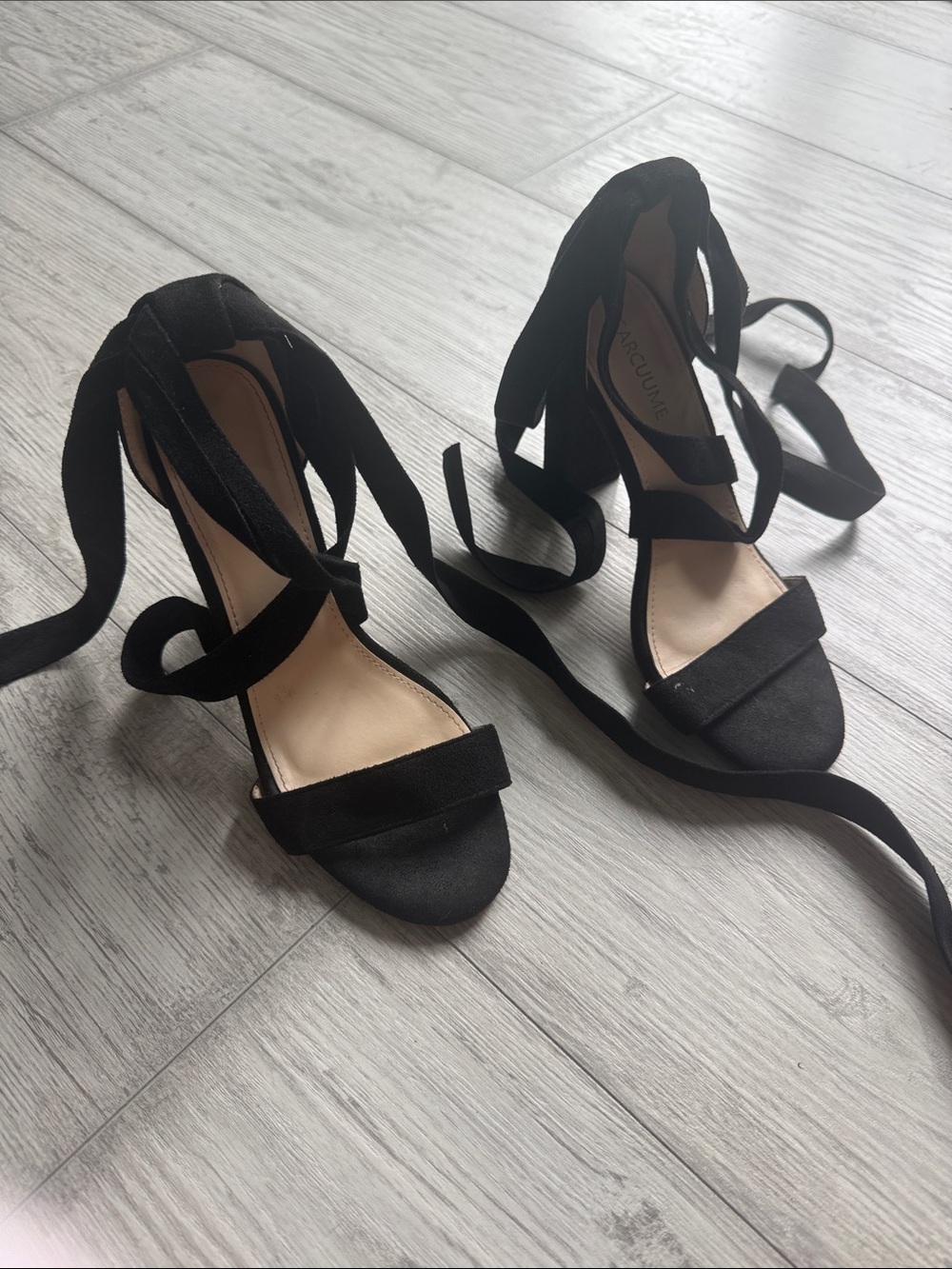 Black Strappy Block Heel Sandal - Women - Picture 2 of 5